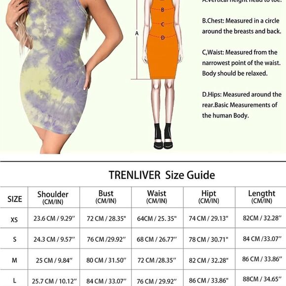 NWT TRENLIVER Women's Bodycon Tank Dresses Sexy Sleeveless Mini Club Dress - Picture 7 of 7